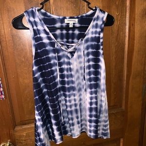 Tie die lace up top